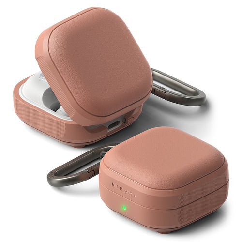 Husa pentru pentru Samsung Galaxy Buds 4 / Buds 4 Pro, Non-Slip Texture, Carabiner Hole, Ringke, oranj