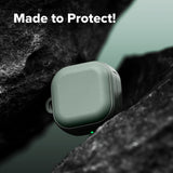 Husa pentru pentru Samsung Galaxy Buds 4 / Buds 4 Pro, Non-Slip Texture, Carabiner Hole, Ringke, verde