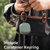 Husa pentru pentru Samsung Galaxy Buds 4 / Buds 4 Pro, Non-Slip Texture, Carabiner Hole, Ringke, verde