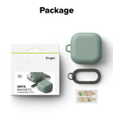 Husa pentru pentru Samsung Galaxy Buds 4 / Buds 4 Pro, Non-Slip Texture, Carabiner Hole, Ringke, verde