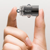 Incarcator auto Yesido Hidden Incarcator auto (Y67), Type-C, PD45W, Aliaj aluminiu, Super Incarcare rapida, negru