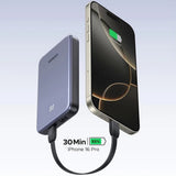 Baterie externa UGREEN PB507 (75131B), Incarcare rapida, Afisaj digital, USB, Type-C, 22.5W, 10000mAh, gri