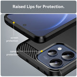 Husa pentru OPPO Reno15, Techsuit Carbon Silicone, negru