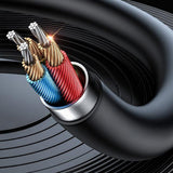 Cablu audio Yesido Cablu audio (YAU82), Bluetooth Car Player, USB to Jack 3.5mm, Coil Design, Nylon Braided, 1.4m, negru