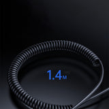 Cablu audio Yesido Cablu audio (YAU82), Bluetooth Car Player, USB to Jack 3.5mm, Coil Design, Nylon Braided, 1.4m, negru