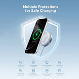 Incarcator wireless UGREEN MagFlow (55959), Incarcare rapida, MagSafe, Qi2, 25W, Strong Grip, 1.5m, albastru