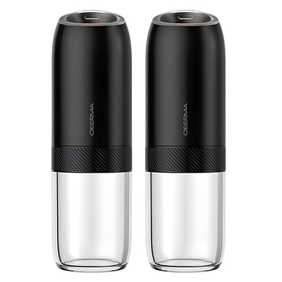 Deerma Electric Grinder Set (YM01), pentru Salt & Pepper, Auto-Dispensing, reglabil Coarseness, Ceramic Core, 175ml, Negru