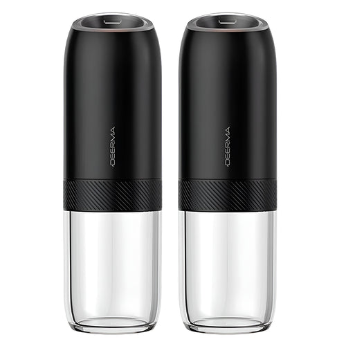 Deerma Electric Grinder Set (YM01), pentru Salt & Pepper, Auto-Dispensing, reglabil Coarseness, Ceramic Core, 175ml, Negru