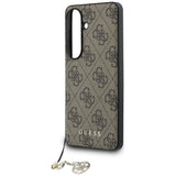 Husa pentru Samsung Galaxy S26, Guess Hardcase 4G Classic Logo Charm (GUHMS26SGF4GBR), maro