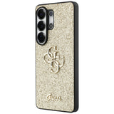 Husa pentru Samsung Galaxy S26 Ultra, Guess Fixed Glitter Big 4G Metal Logo (GUHCS26LHG4SGD), auriu