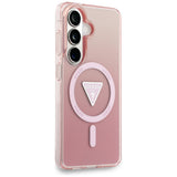 Husa pentru Samsung Galaxy S26, Guess IML Gradient Triangle MagSafe (GUHMS26SHGTMLCGP), roz
