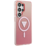 Husa pentru Samsung Galaxy S26 Ultra, Guess IML Gradient Triangle MagSafe (GUHMS26LHGTMLCGP), roz