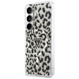 Husa pentru Samsung Galaxy S26, Guess IML Leopard Print Triangle MagSafe (GUHMS26SHLEGTGLK), negru