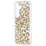 Husa pentru Samsung Galaxy S26, Guess IML Leopard Print Triangle MagSafe (GUHMS26SHLEGTGLW), maro