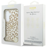 Husa pentru Samsung Galaxy S26, Guess IML Leopard Print Triangle MagSafe (GUHMS26SHLEGTGLW), maro