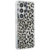 Husa pentru Samsung Galaxy S26 Ultra, Guess IML Leopard Print Triangle MagSafe (GUHMS26LHLEGTGLK), negru