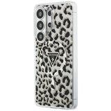 Husa pentru Samsung Galaxy S26 Ultra, Guess IML Leopard Print Triangle MagSafe (GUHMS26LHLEGTGLK), negru