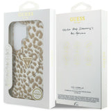 Husa pentru Samsung Galaxy S26 Ultra, Guess IML Leopard Print Triangle MagSafe (GUHMS26LHLEGTGLW), maro
