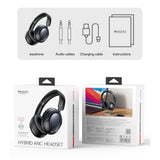 Casti wireless Yesido (EP07), cu Bluetooth V5.3, Hybrid ANC, ENC, 500mAh, negru