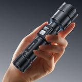 Yesido Flashlight (TC11), Telescopic Zoom, White Laser LED, 3x Modes, reincarcabil, afisaj digital, 3W, 1200mAh, Negru