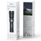 Yesido Flashlight (TC11), Telescopic Zoom, White Laser LED, 3x Modes, reincarcabil, afisaj digital, 3W, 1200mAh, Negru