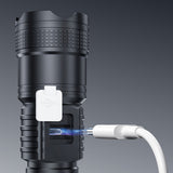 Yesido Flashlight (TC11), Telescopic Zoom, White Laser LED, 3x Modes, reincarcabil, afisaj digital, 3W, 1200mAh, Negru