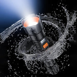 Yesido Flashlight (TC10), Telescopic Zoom, White Laser LED, 5x Modes, reincarcabil, afisaj digital, 4W, 800mAh, Negru