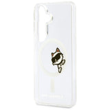 Husa pentru Samsung Galaxy S26, Karl Lagerfeld IML Choupette Peekaboo Logo MagSafe (KLHMS26S6HCPSCT), alb