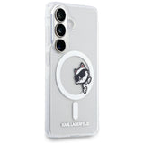 Husa pentru Samsung Galaxy S26, Karl Lagerfeld IML Choupette Peekaboo Logo MagSafe (KLHMS26S6HCPSCT), alb
