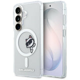 Husa pentru Samsung Galaxy S26, Karl Lagerfeld IML Choupette Peekaboo Logo MagSafe (KLHMS26S6HCPSCT), alb