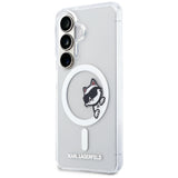 Husa pentru Samsung Galaxy S26, Karl Lagerfeld IML Choupette Peekaboo Logo MagSafe (KLHMS26S6HCPSCT), alb