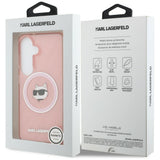 Husa pentru Samsung Galaxy S26 Plus, Karl Lagerfeld IML Choupette Head on KL Repeated Logo MagSafe (KLHMS26MHMKBCHOP), roz