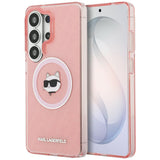 Husa pentru Samsung Galaxy S26 Ultra, Karl Lagerfeld IML Choupette Head on KL Repeated Logo MagSafe (KLHMS26LHMKBCHOP), roz