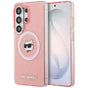 Husa pentru Samsung Galaxy S26 Ultra, Karl Lagerfeld IML Choupette Head on KL Repeated Logo MagSafe (KLHMS26LHMKBCHOP), roz