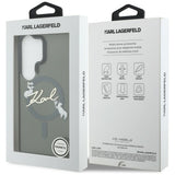 Husa pentru Samsung Galaxy S26 Ultra, Karl Lagerfeld IML Choupette Karl Script Logo MagSafe (KLHMS26L5HKSCAK), negru