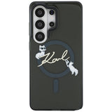 Husa pentru Samsung Galaxy S26 Ultra, Karl Lagerfeld IML Choupette Karl Script Logo MagSafe (KLHMS26L5HKSCAK), negru