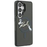 Husa pentru Samsung Galaxy S26 Ultra, Karl Lagerfeld IML Choupette Karl Script Logo MagSafe (KLHMS26L5HKSCAK), negru