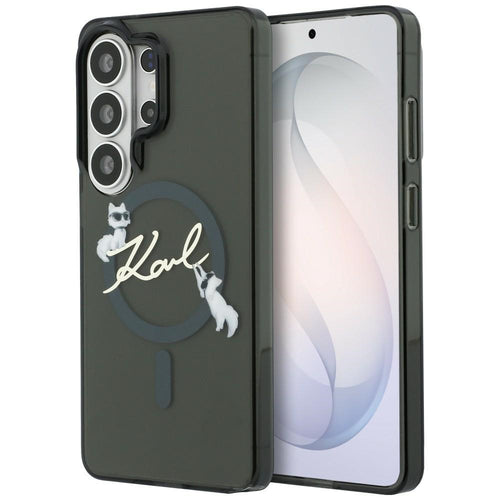 Husa pentru Samsung Galaxy S26 Ultra, Karl Lagerfeld IML Choupette Karl Script Logo MagSafe (KLHMS26L5HKSCAK), negru