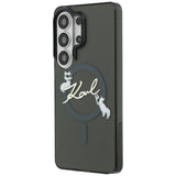 Husa pentru Samsung Galaxy S26 Ultra, Karl Lagerfeld IML Choupette Karl Script Logo MagSafe (KLHMS26L5HKSCAK), negru