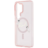 Husa pentru Samsung Galaxy S26 Ultra, Karl Lagerfeld IML Choupette Karl Script Logo MagSafe (KLHMS26L5HKSCAP), roz
