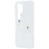 Husa pentru Samsung Galaxy S26 Ultra, Karl Lagerfeld IML Choupette Karl Script Logo MagSafe (KLHMS26L5HKSCAH), alb
