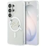 Husa pentru Samsung Galaxy S26 Ultra, Karl Lagerfeld IML Choupette Karl Script Logo MagSafe (KLHMS26L5HKSCAH), alb