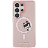 Husa pentru Samsung Galaxy S26 Ultra, Karl Lagerfeld IML Choupette Peekaboo Logo MagSafe (KLHMS26L6HCPSCP), roz