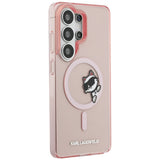 Husa pentru Samsung Galaxy S26 Ultra, Karl Lagerfeld IML Choupette Peekaboo Logo MagSafe (KLHMS26L6HCPSCP), roz