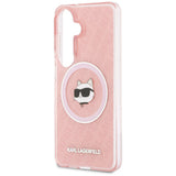 Husa pentru Samsung Galaxy S26, Karl Lagerfeld IML Choupette Head on KL Repeated Logo MagSafe (KLHMS26SHMKBCHOP), roz