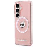 Husa pentru Samsung Galaxy S26, Karl Lagerfeld IML Choupette Head on KL Repeated Logo MagSafe (KLHMS26SHMKBCHOP), roz