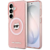 Husa pentru Samsung Galaxy S26, Karl Lagerfeld IML Choupette Head on KL Repeated Logo MagSafe (KLHMS26SHMKBCHOP), roz