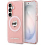 Husa pentru Samsung Galaxy S26, Karl Lagerfeld IML Choupette Head on KL Repeated Logo MagSafe (KLHMS26SHMKBCHOP), roz