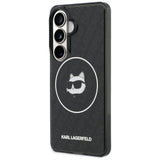 Husa pentru Samsung Galaxy S26, Karl Lagerfeld IML Choupette Head on KL Repeated Logo MagSafe (KLHMS26SHMKBCHOK), negru
