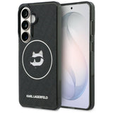 Husa pentru Samsung Galaxy S26, Karl Lagerfeld IML Choupette Head on KL Repeated Logo MagSafe (KLHMS26SHMKBCHOK), negru